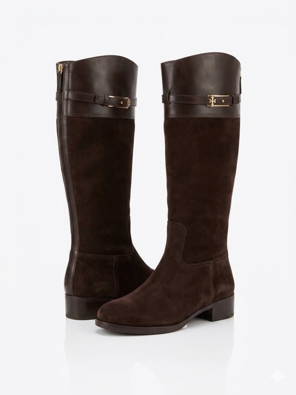 TORY BURCH Jenna Tall Brown Suede Riding Boots Size 7